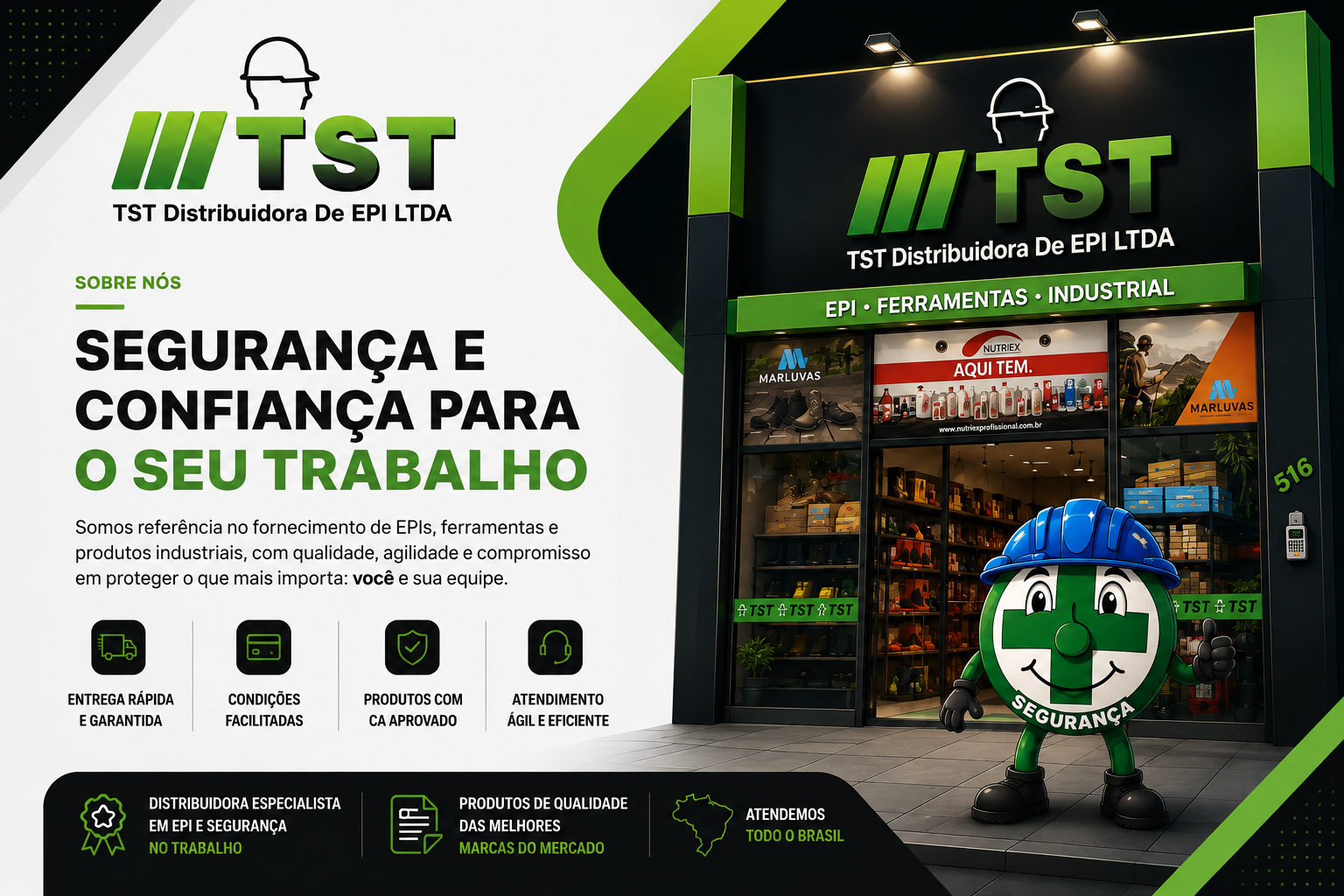 Equipe com EPI completo em ambiente industrial